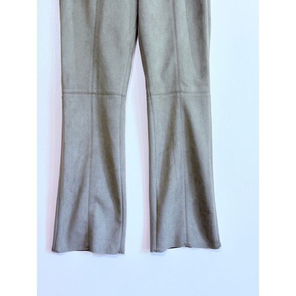 Ann Mashburn Faye Flare Cropped Pants in Dark Taupe Suede Size Small - Picture 4 of 6